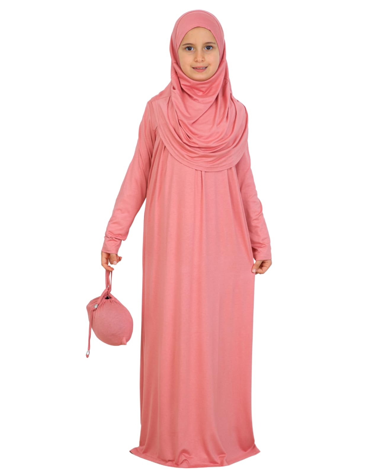 Girls Prayer Dress Sets (Abaya + Hijab + Pouch)